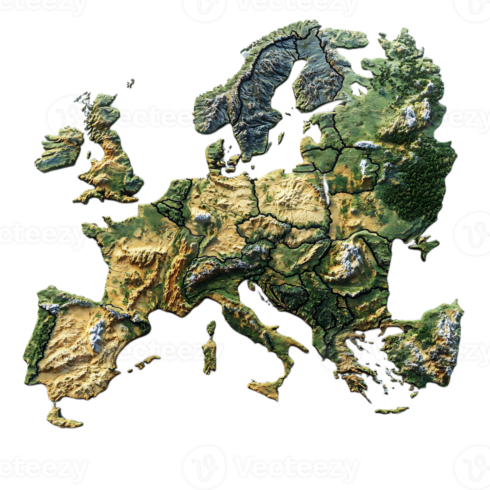 Europe's Diverse Landscapes with Transparent Background png