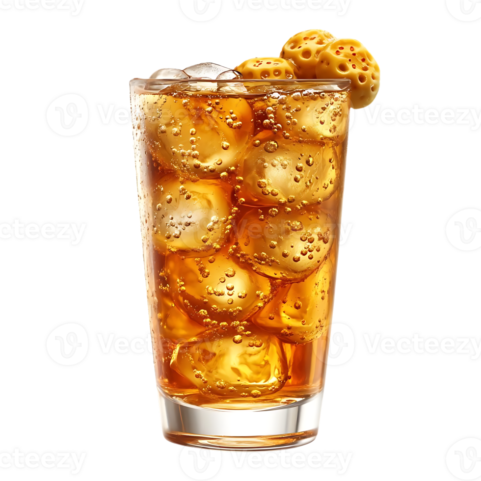 Refreshing Iced Tea with Lemon Slices and a Transparent Background png