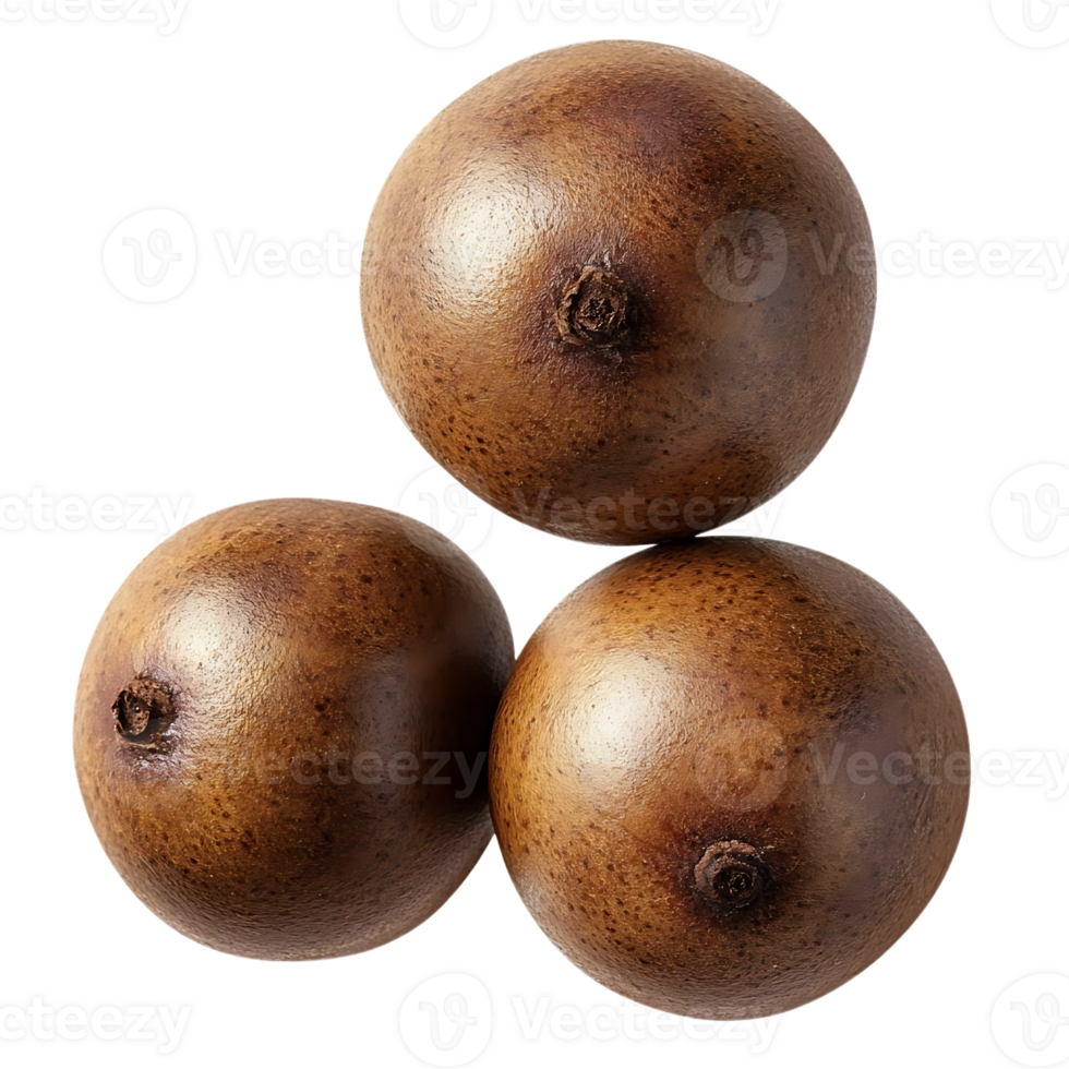 Three Brown Fruits with a Transparent Background png