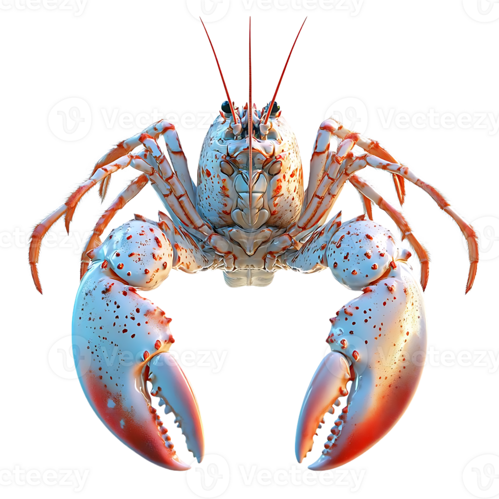 A Striking Lobster with a Transparent Background, showcasing its vibrant colors and intricate details. png