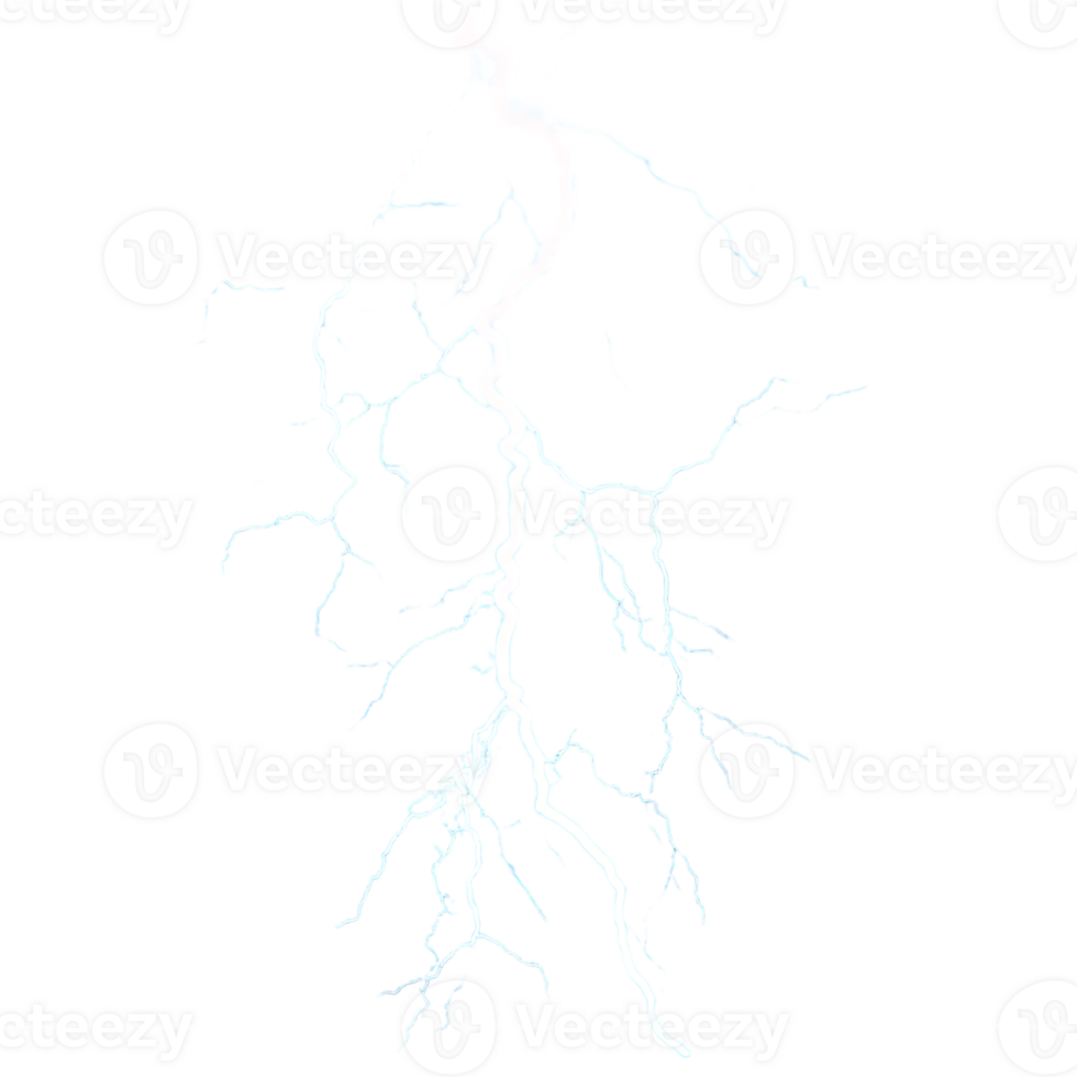 Lightning Bolt Striking with a Transparent Background, Ideal for Design Projects and Compositions png