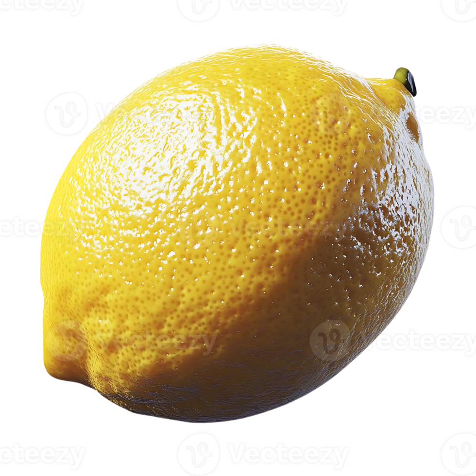A Vibrant Yellow Lemon Isolated on a Transparent Background, a Refreshing Citrus Fruit with a Smooth Skin. png