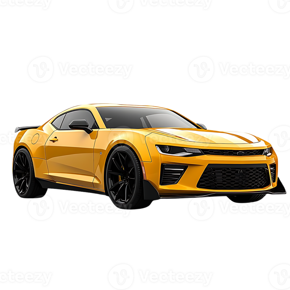 Yellow Camaro with Transparent Background png