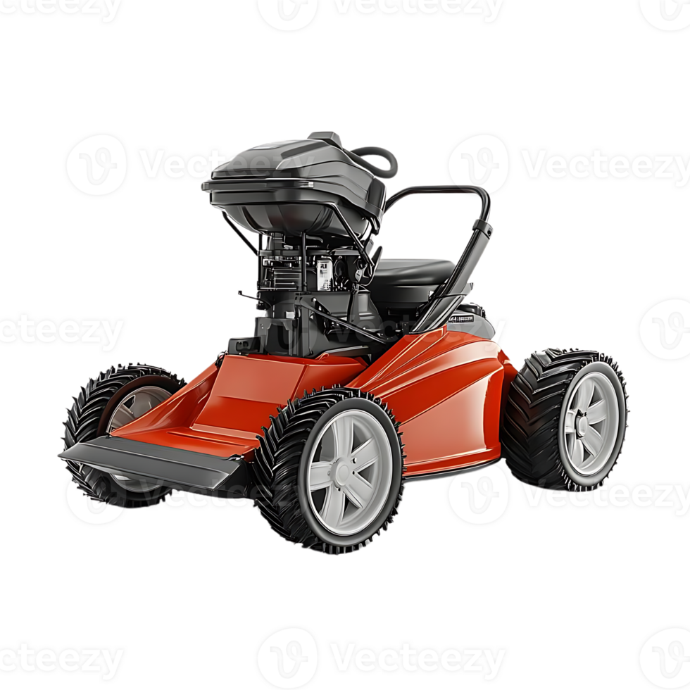 Powerful Red Riding Mower with Transparent Background -  Cutting Edge Lawn Care with Style png