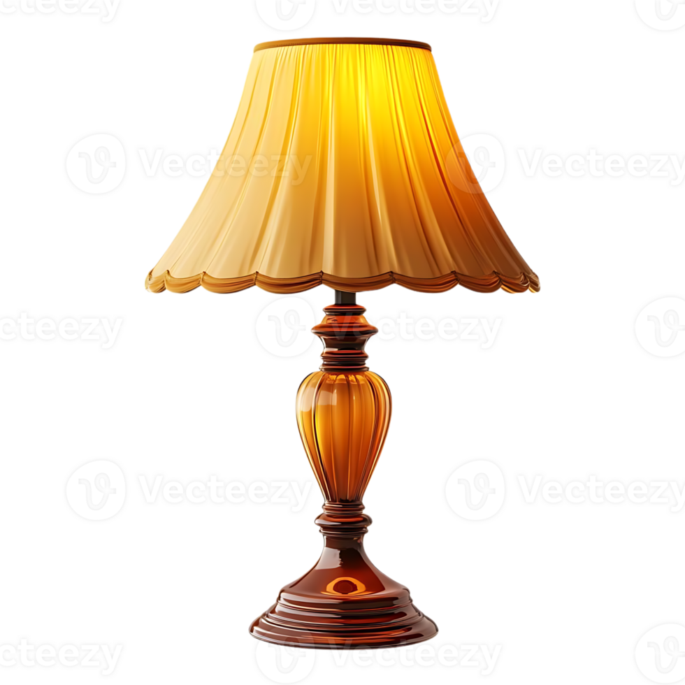 Elegant Table Lamp with a Warm Yellow Shade and a Classic Design, Perfect for Adding a Touch of Sophistication to Any Room with a Transparent Background png