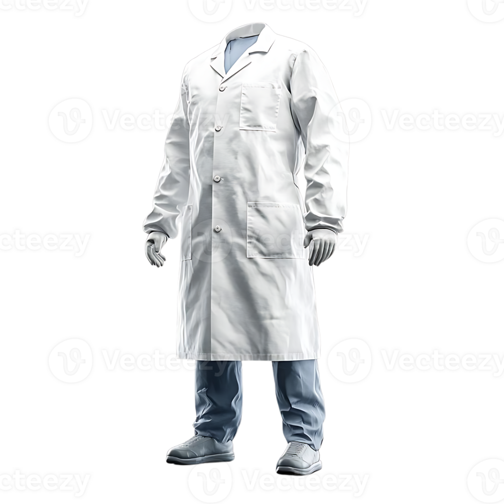 White Lab Coat with Transparent Background, a Clean and Professional Look for Healthcare Professionals png