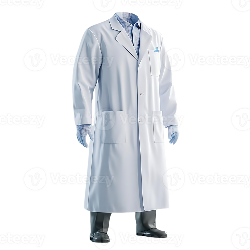 White Lab Coat with Transparent Background, Perfect for Healthcare Professionals and Scientists png
