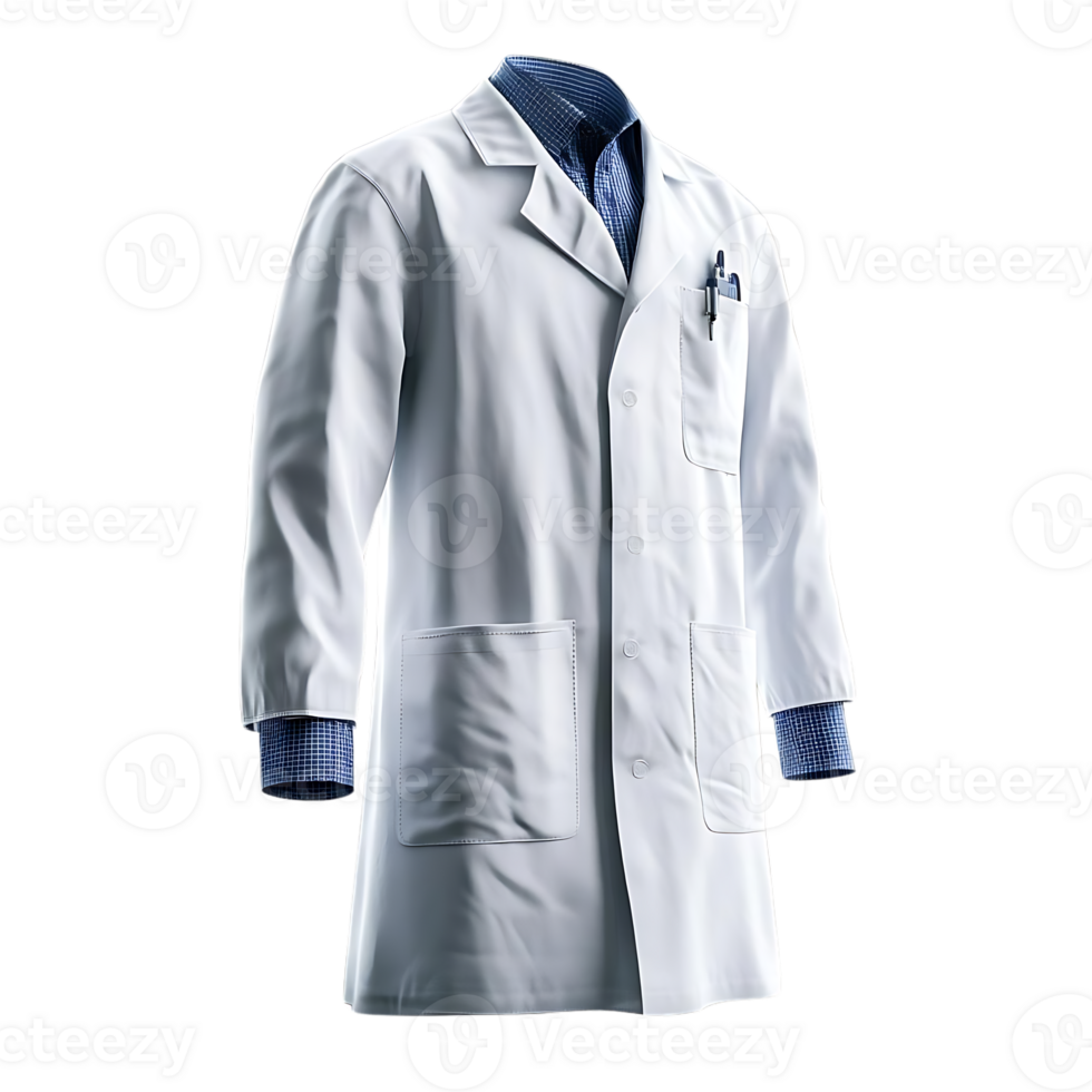 White Lab Coat with Transparent Background -  A Professional Look for Healthcare Professionals png