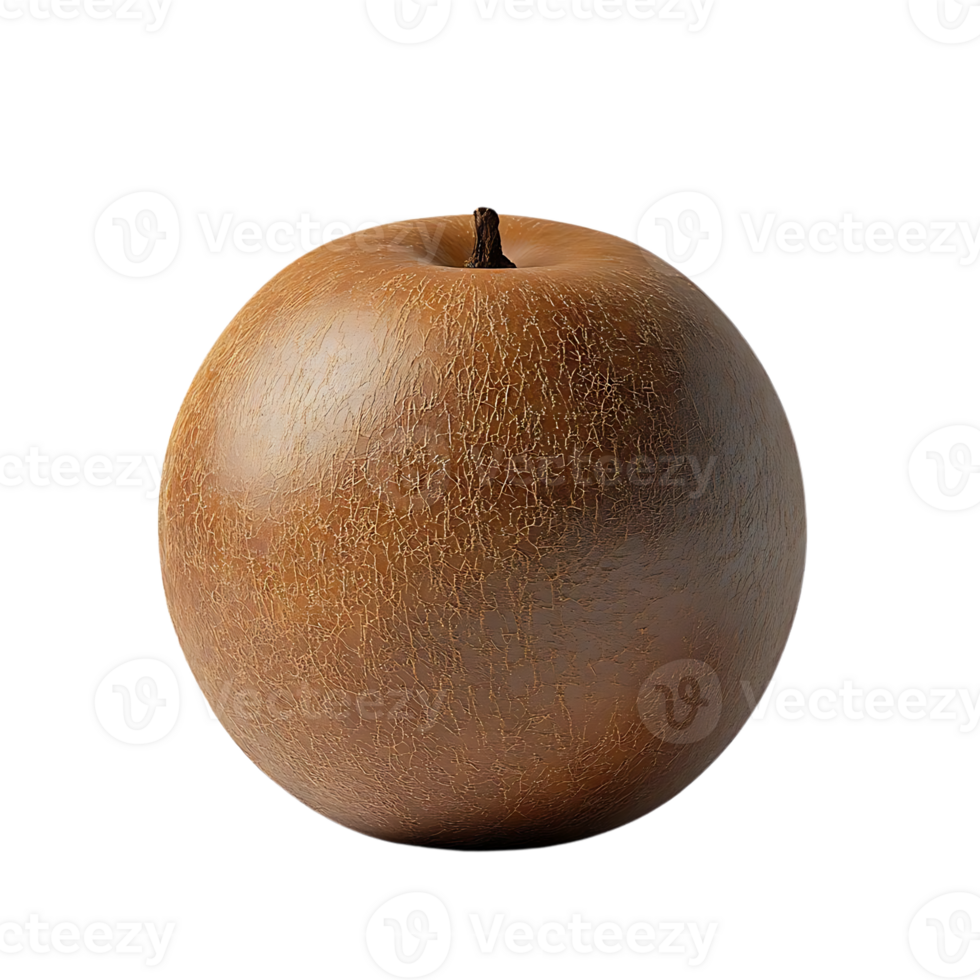 A Single Brown Apple Isolated on a Transparent Background png