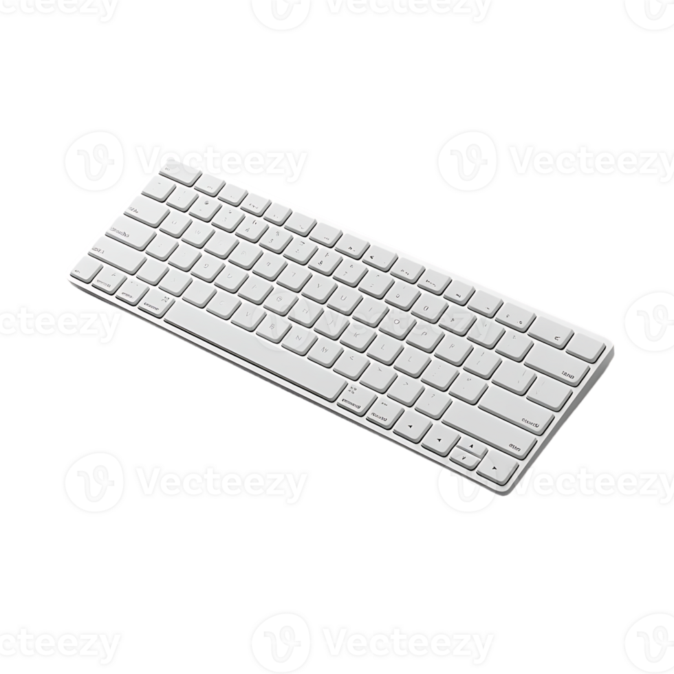 branco sem fio teclado com transparente fundo, moderno Projeto para digitando e produtividade png