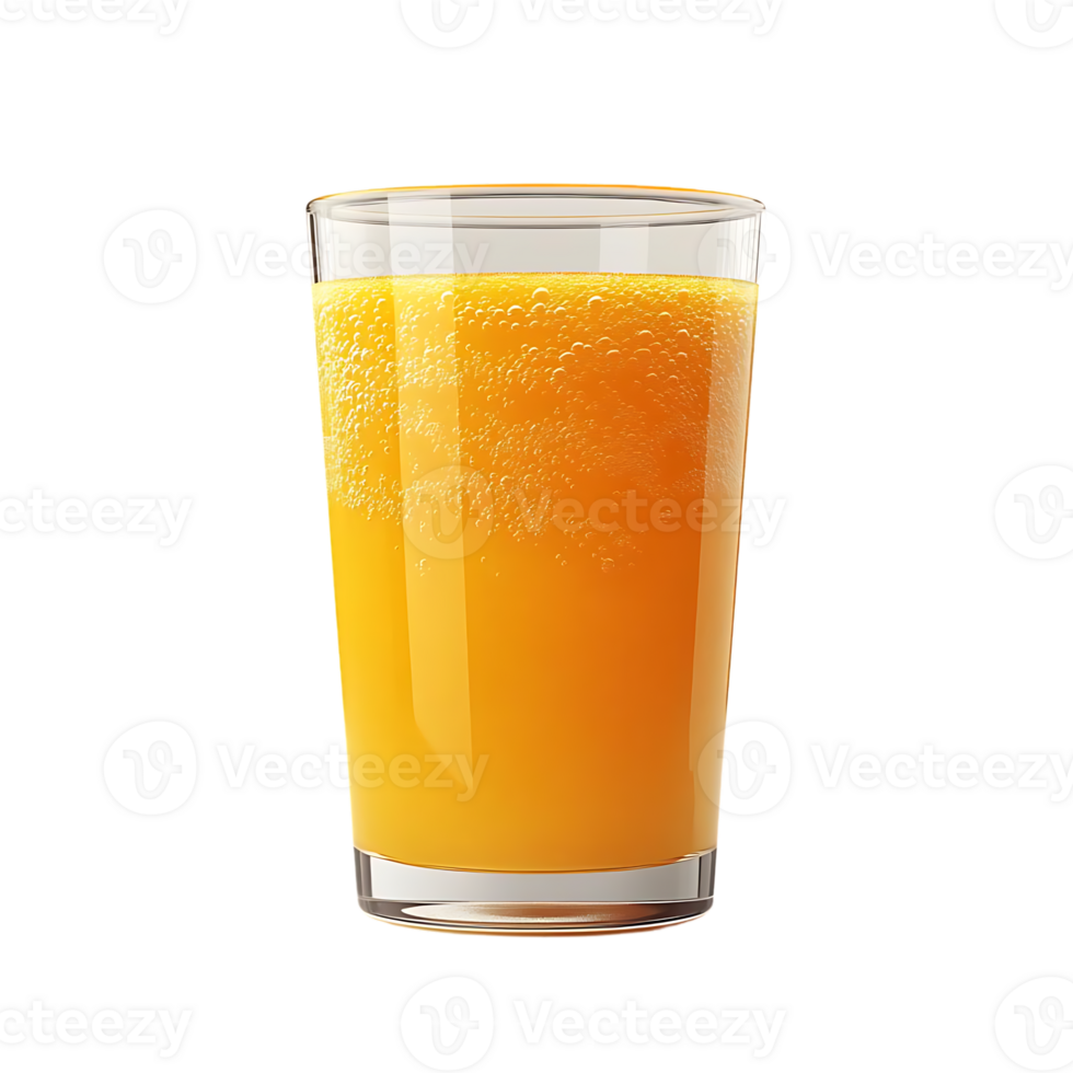 Glass Filled with Orange Juice, Sparkling and Refreshing, with a Transparent Background png