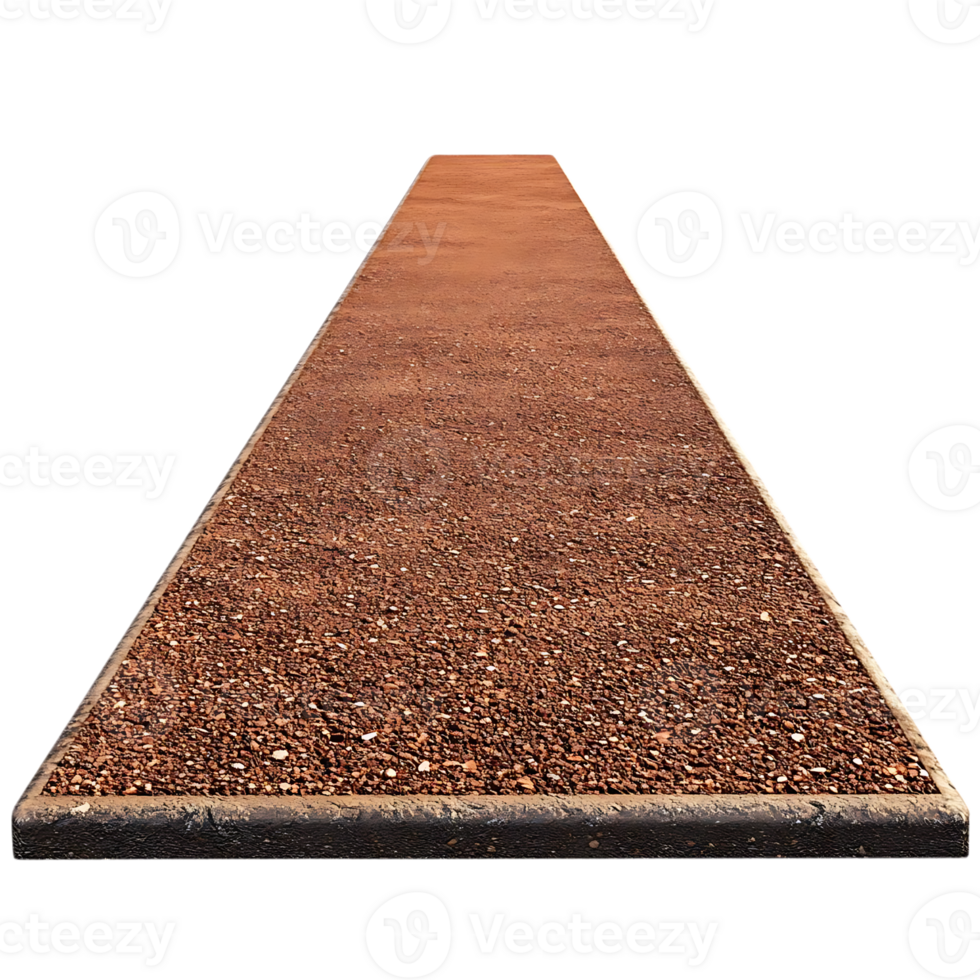 Red Gravel Path Extending into the Distance with a Transparent Background png