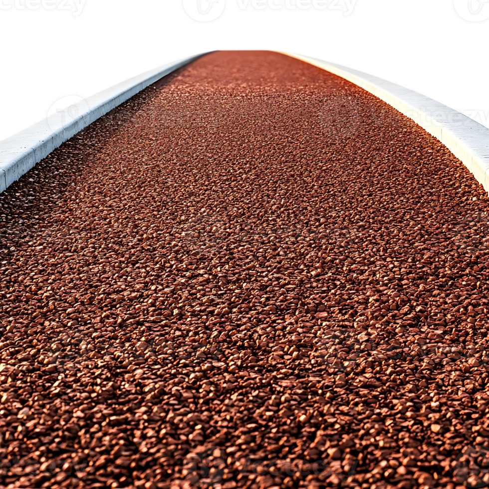 Red Gravel Road with White Borders, Leading to the Horizon, with a Transparent Background png