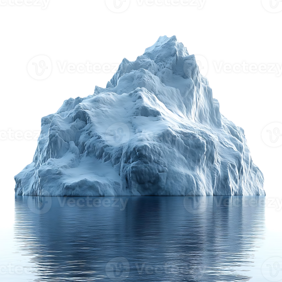 A Majestic Iceberg Floating on a Tranquil Sea with a Transparent Background png