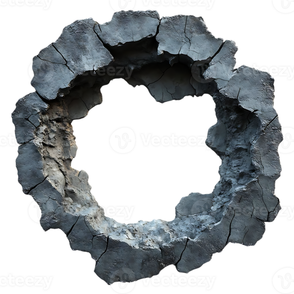 Circular Stone Frame with Transparent Background - Perfect for Mockups and Designs png