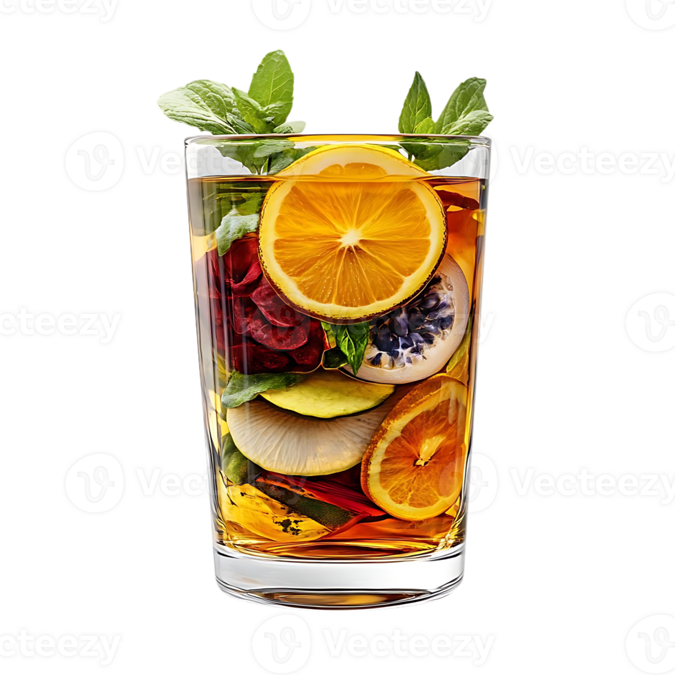 Refreshing Fruit Infused Drink with a Transparent Background png