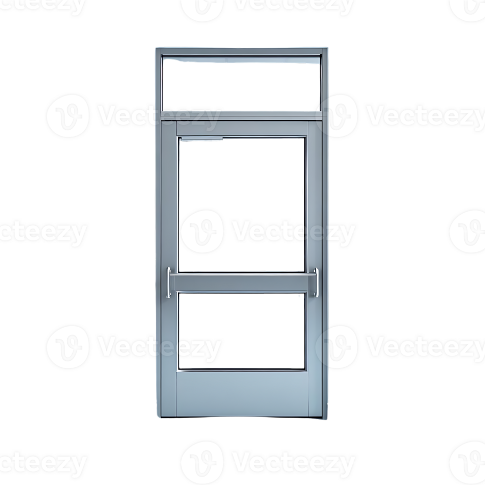 Aluminum Frame Door with Transparent Background,  Perfect for Modern and Contemporary Buildings png