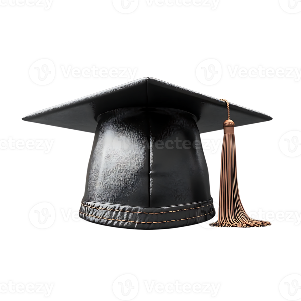 Black Graduation Cap with Transparent Background, a Symbol of Achievement and Success png