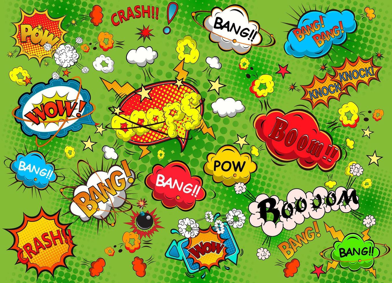 Comic speech bubbles set. Pop art design illustration vector
