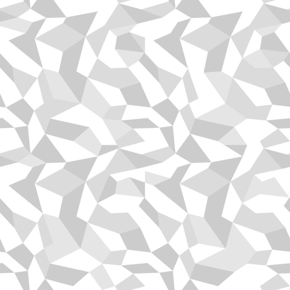 Monochrome seamless geometric texture. Decorative polygon background. White and gray design - endless contemporary print vector