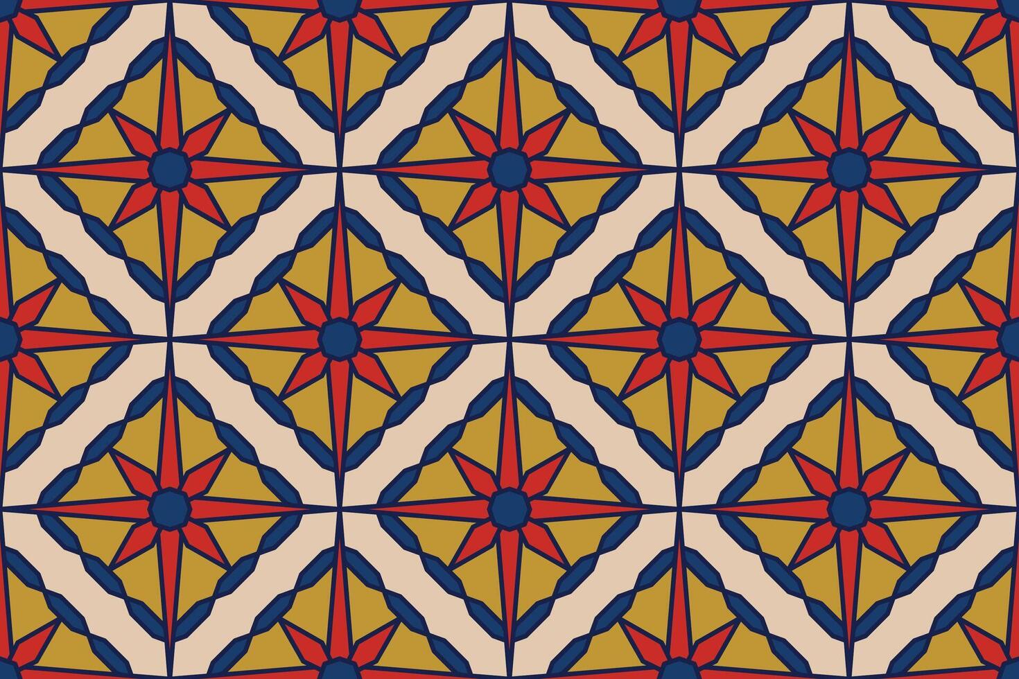 seamless geometric ornamental pattern. Tile mosaic vibrant texture Decorative bright colorful background. repeatable symmetry print vector