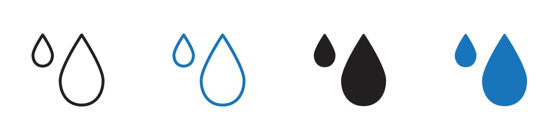 Water drops set outline vector