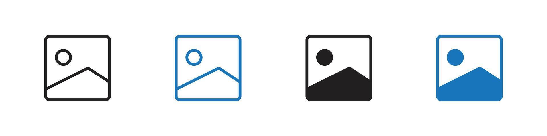 Picture icon set outline vector