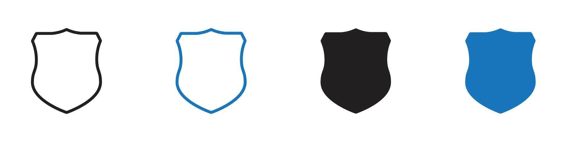 Shield icon set outline vector