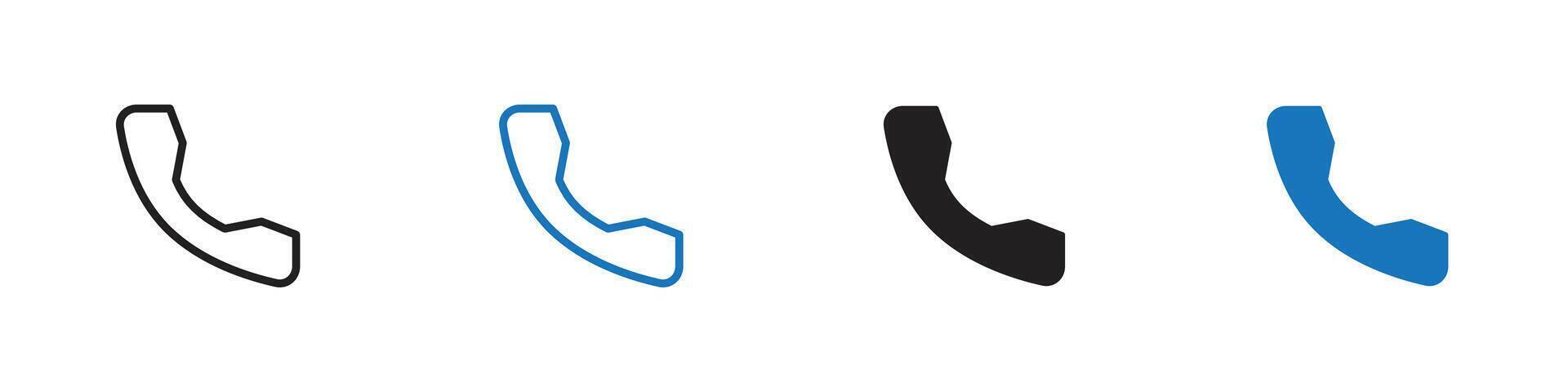Phone icon set outline vector