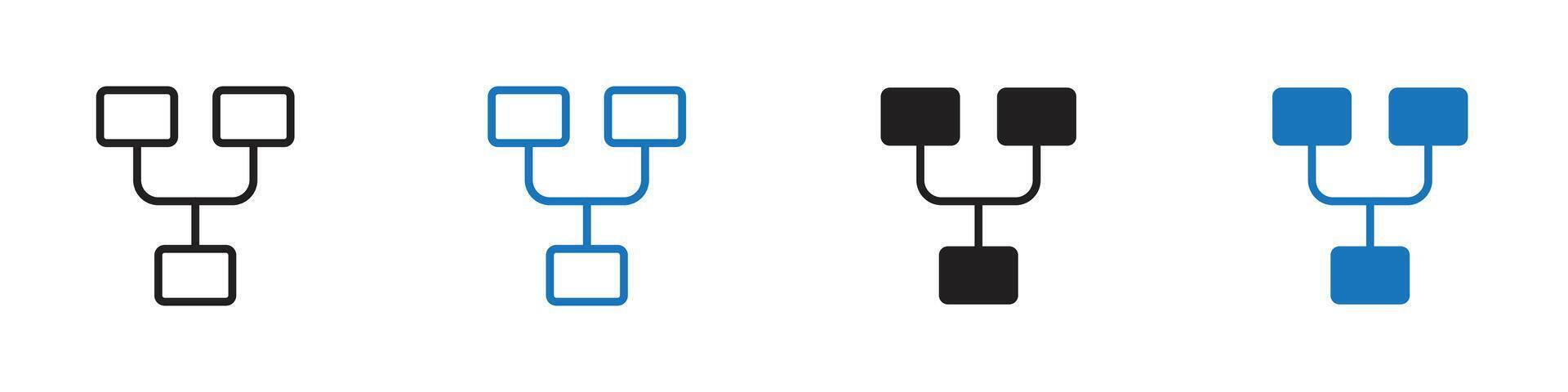 Network icon set outline vector
