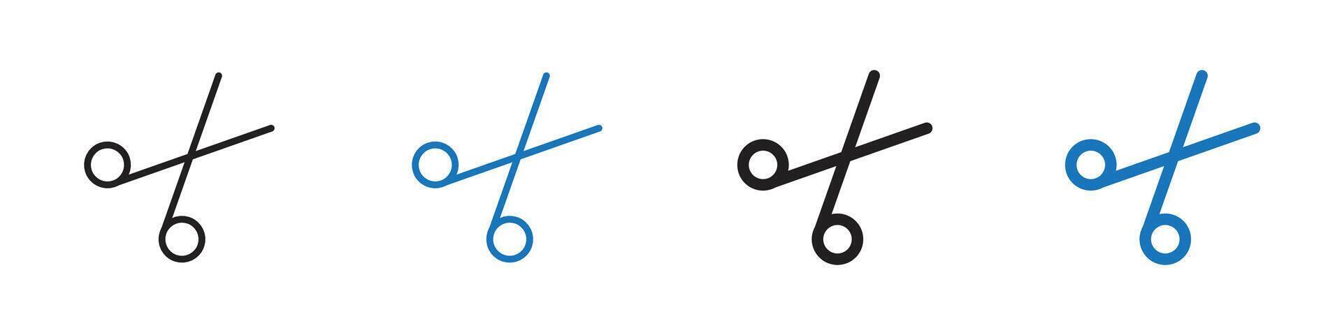 Scissors icon set outline vector