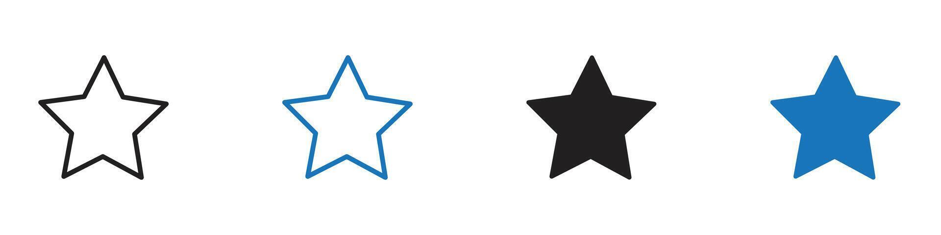 Star icon set outline vector