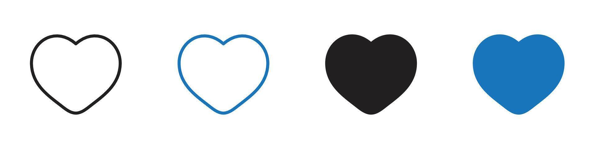 Love icon set outline vector