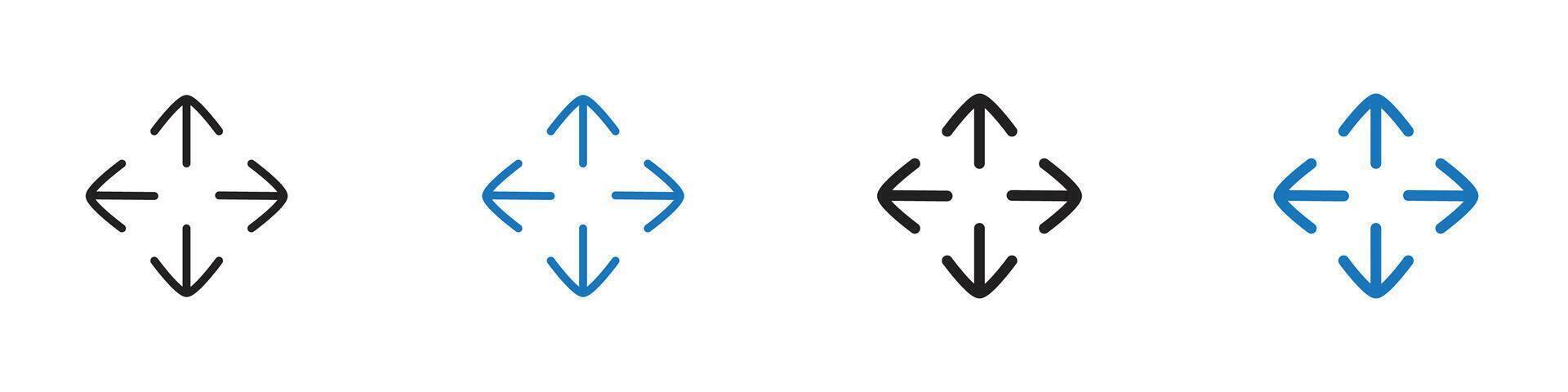 Move icon set outline vector