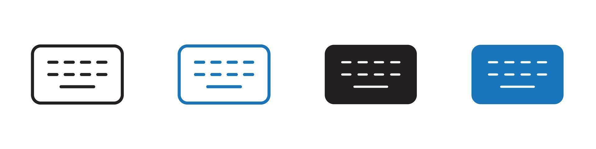Keyboard icon set outline vector