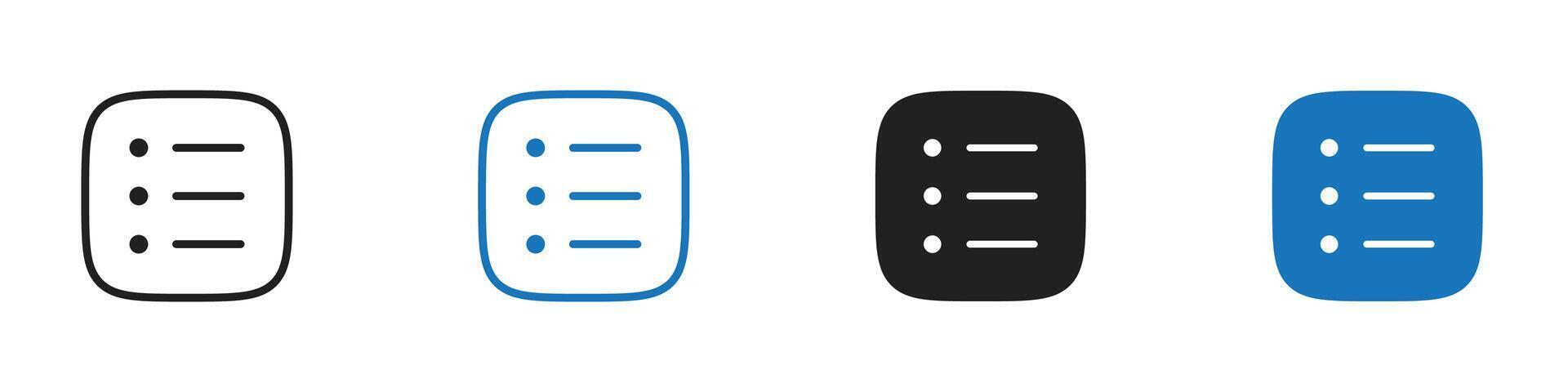 List icon set outline vector