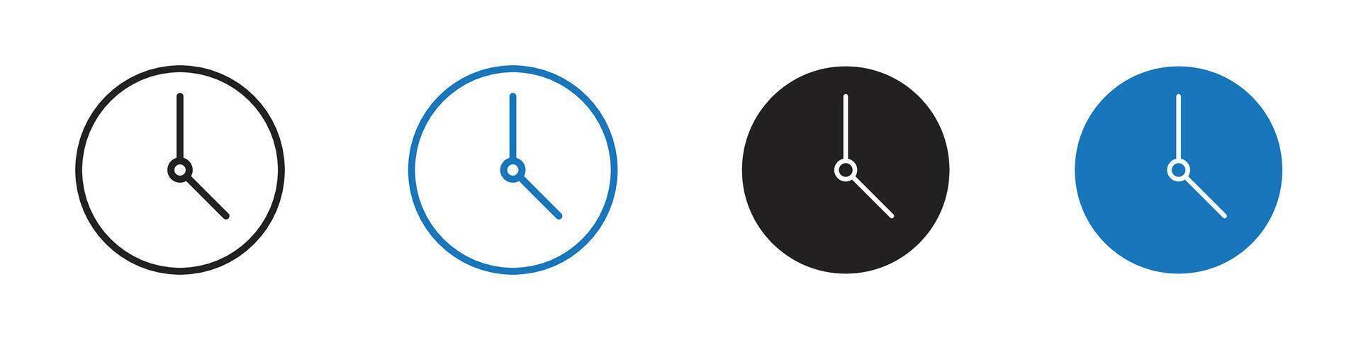 Time icon set outline vector