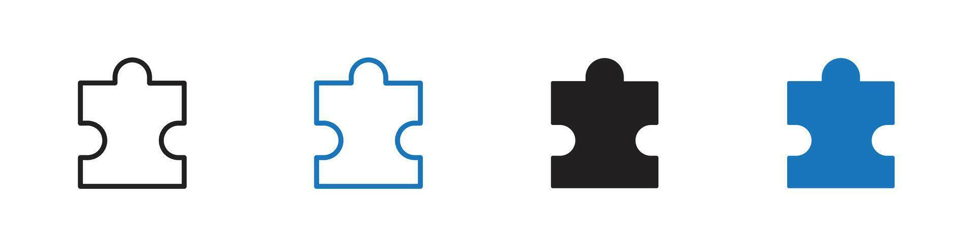 Puzzle icon set outline vector
