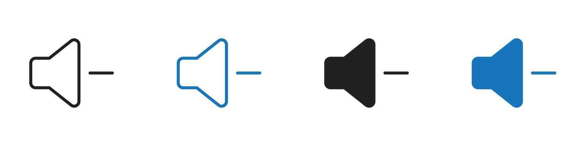 No volume icon set outline vector