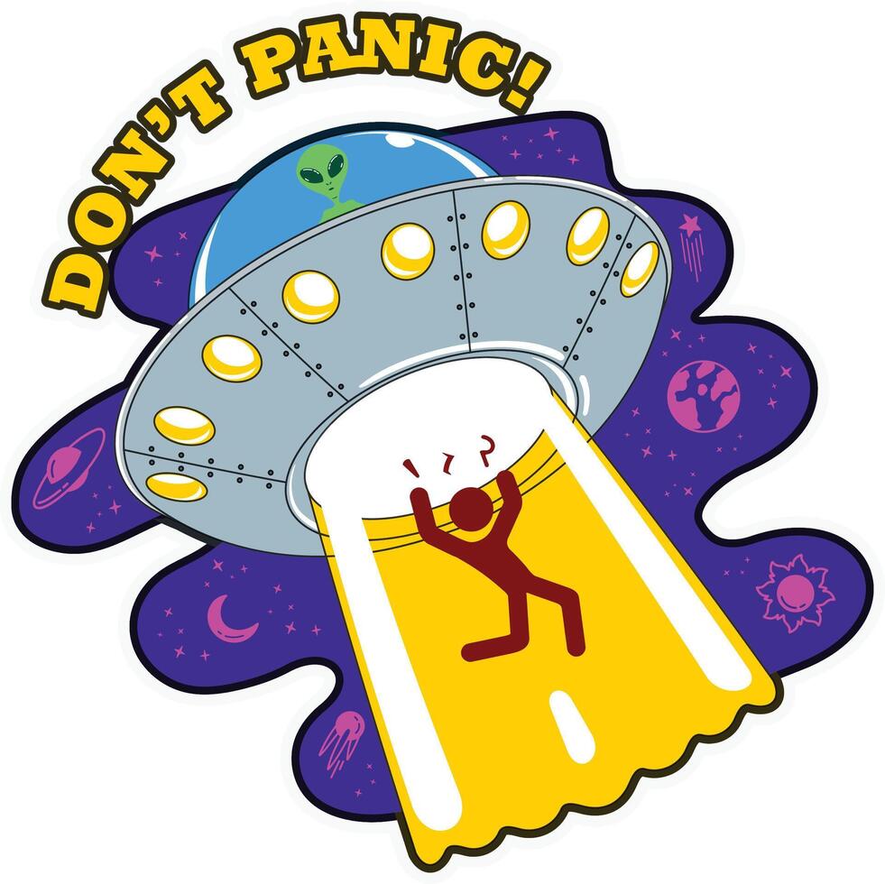 Alien ufo abduction vector