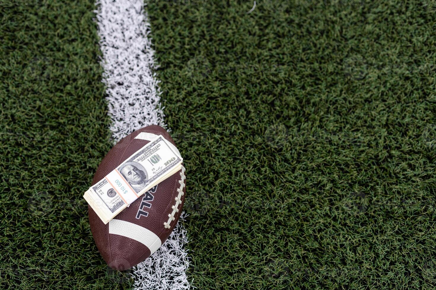 Football on the green field photo