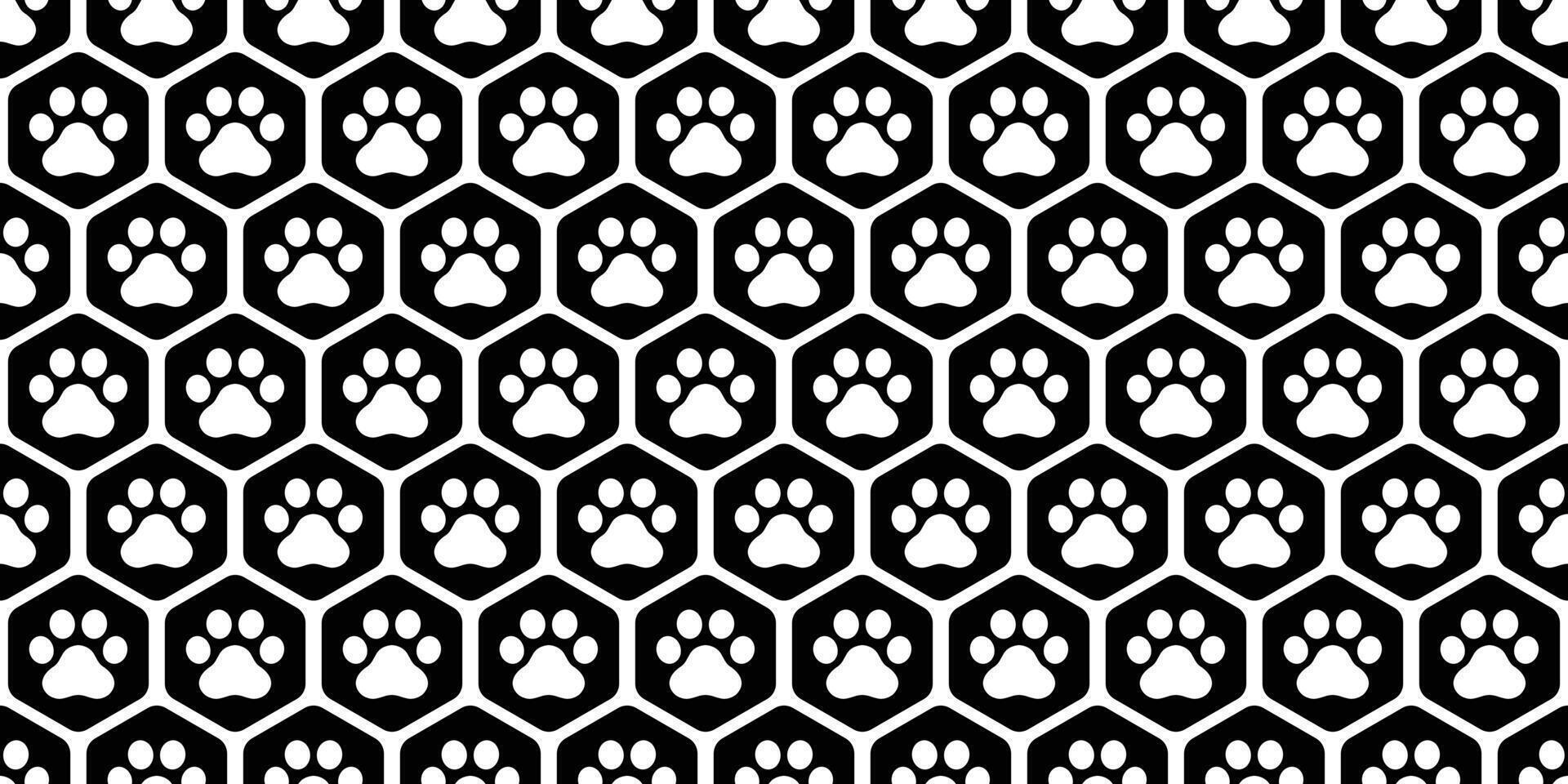 dog paw seamless pattern footprint hexagon checked cat french bulldog character cartoon honeycomb scarf isolated tile background repeat wallpaper gift wrapping paper illustration doodle design vector