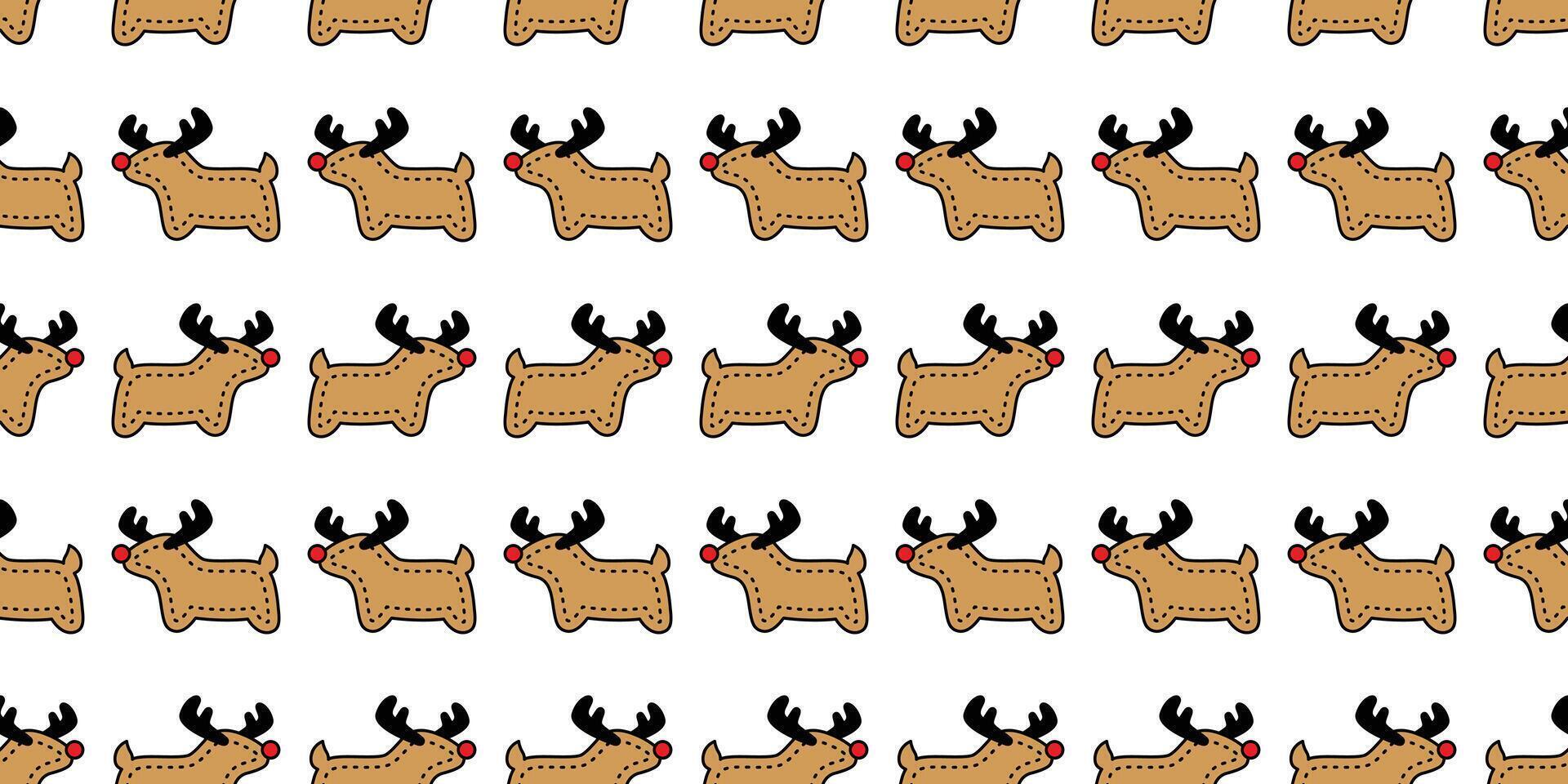 Christmas seamless pattern reindeer Santa Claus cookie scarf isolated tile background repeat wallpaper illustration gift wrapping paper design vector