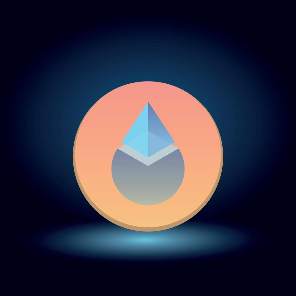 flat Lido DAO LDO Token symbol on blue background vector