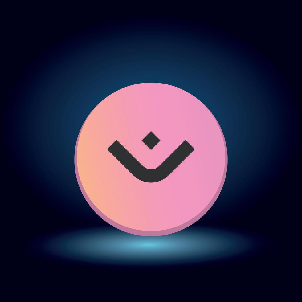 flat MANTRA OM Token symbol on blue background vector