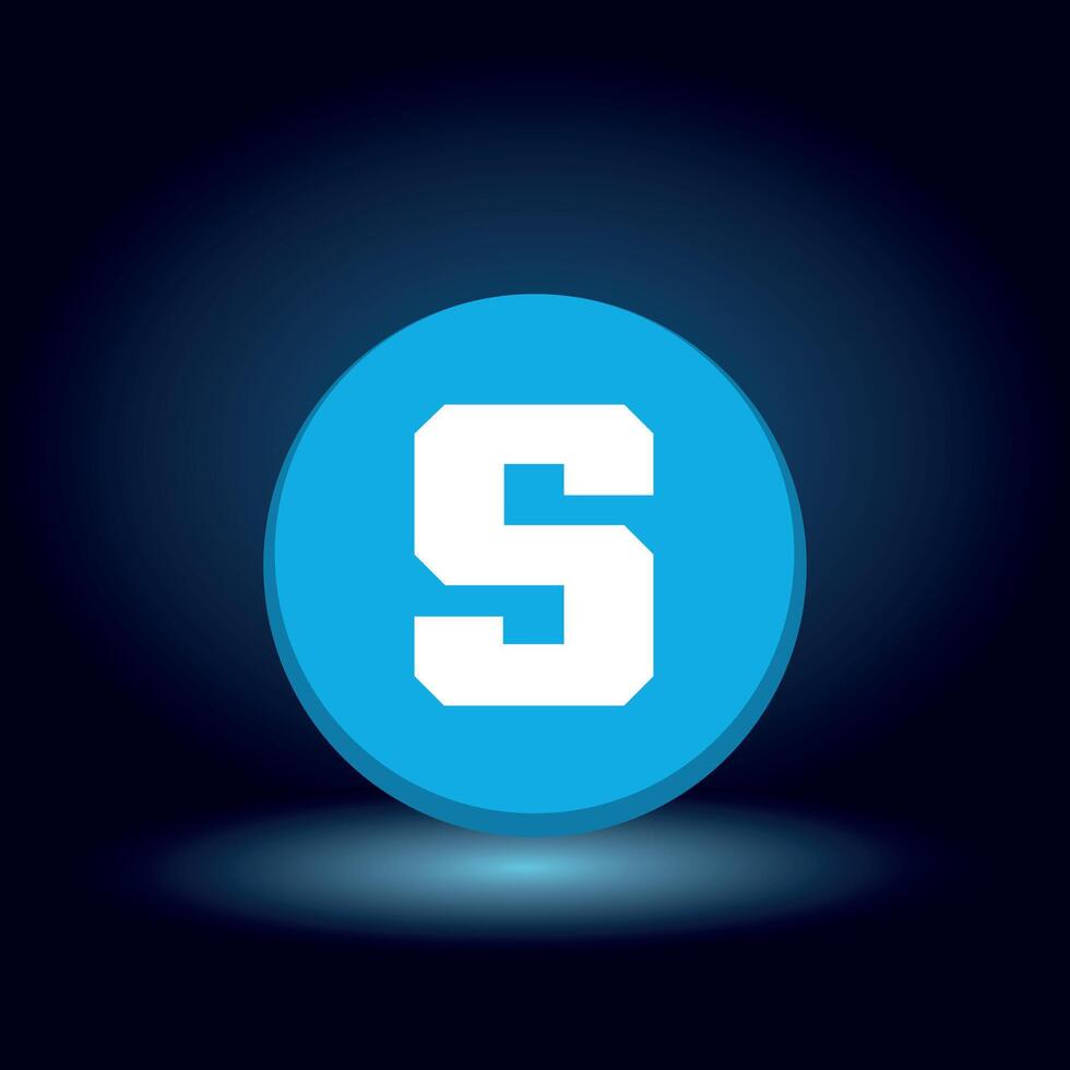 flat The Sandbox SAND Token symbol on blue background vector