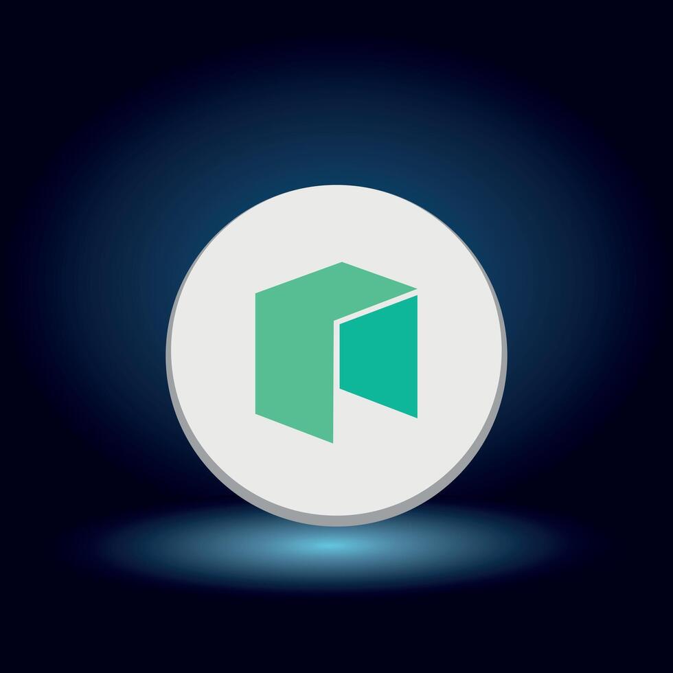flat Neo Token symbol on blue background vector