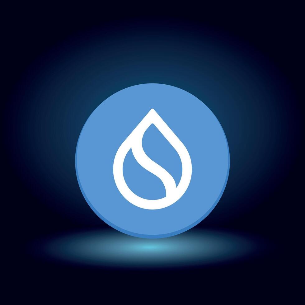 flat Sui SUI Token symbol on blue background vector
