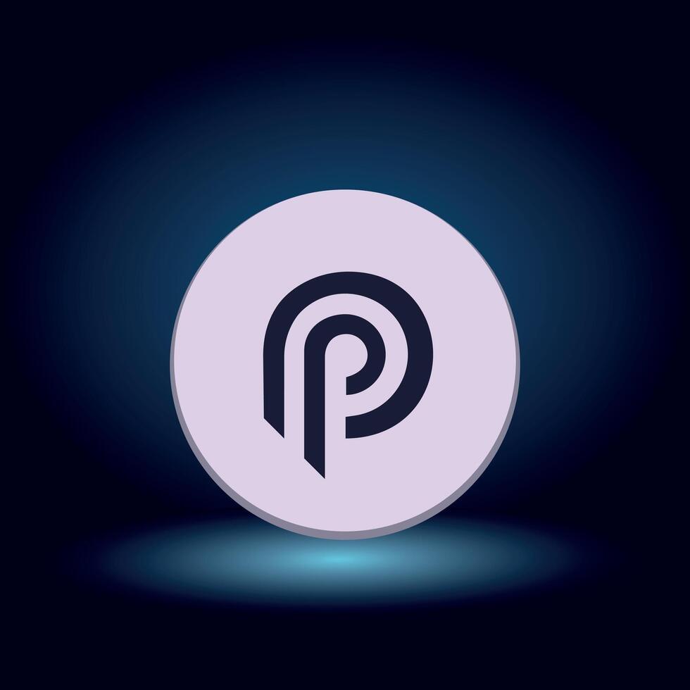 flat Pyth Network PYTH Token symbol on blue background vector