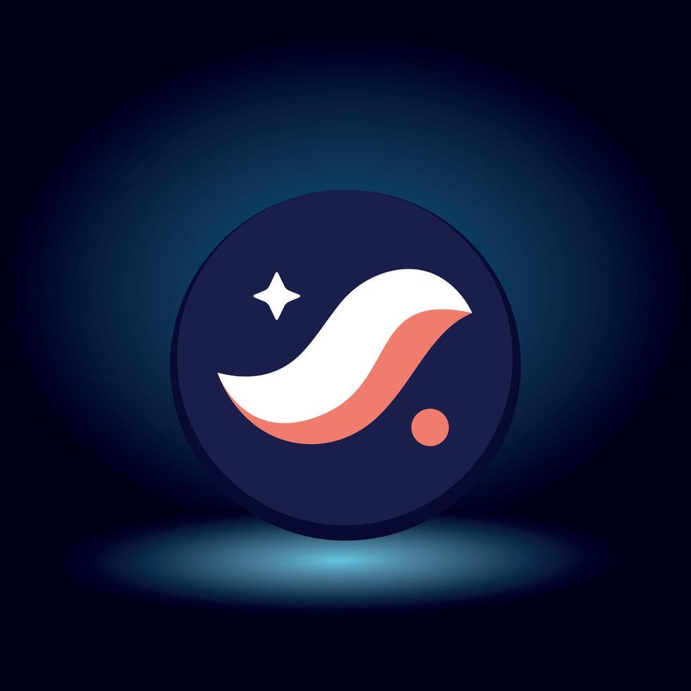 flat Starkne STRK Token symbol on blue background vector